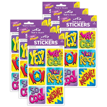 Trend Super Sayings Tear & Share Stickers, 180PK T47407